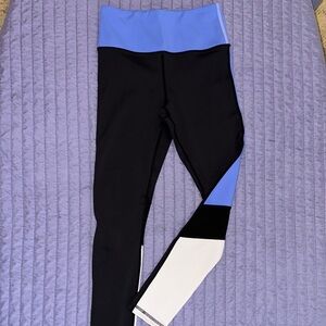 ZYIA Blue and Black Colorblock Leggings